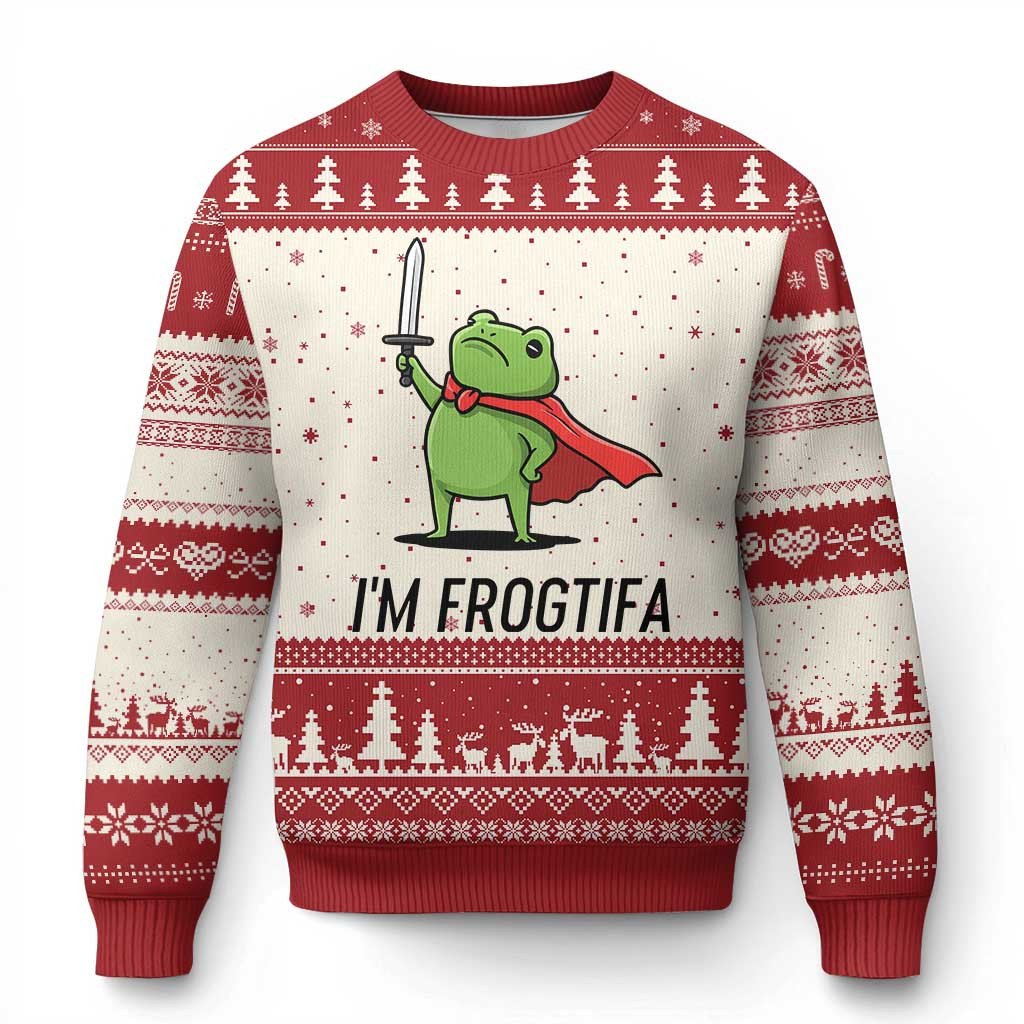 Frog Resist I'm Frogtifa Ugly Christmas Sweater Antifa Protest Clothing Gifts For Her