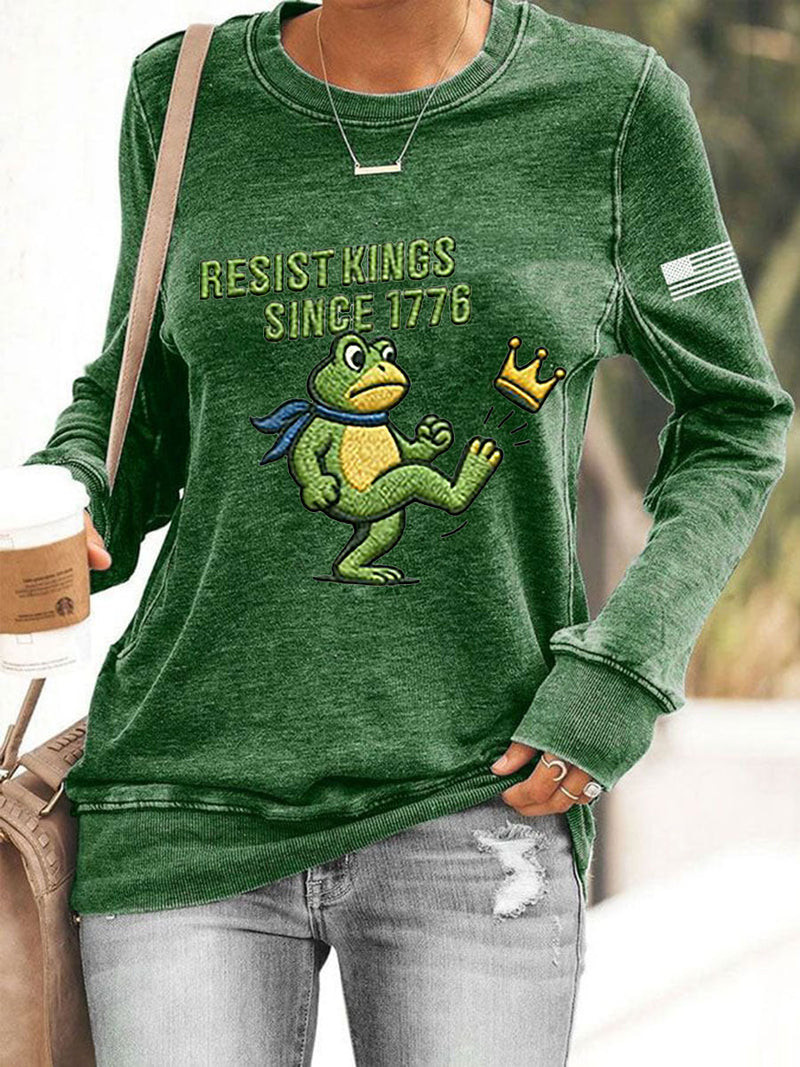 Frog Resist Kings Since 1776 Sweatshirt American Flag Apparel Anti Fascism Sweatshirt
