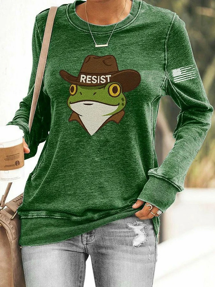 Frog Resist Sweatshirt Anti Fascist Protest Portland Frog Merch Gifts For Liberal Friends