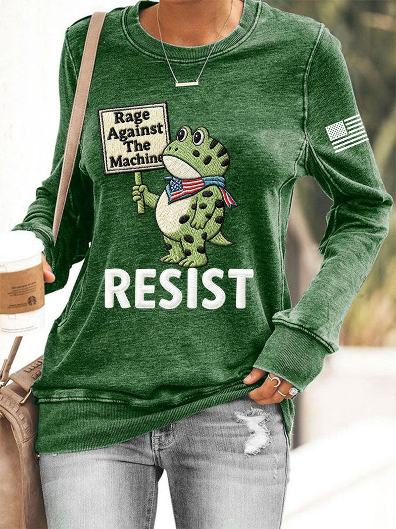 Frog Resist Sweatshirt Rage Against The Machine American Flag Merch Anti ICE Gifts