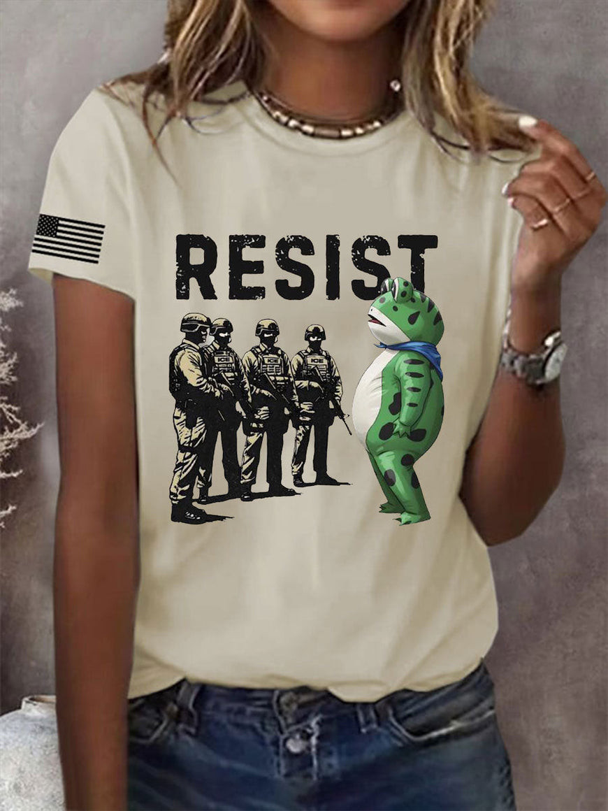 Frog Resist T-Shirt 8647 FDT American Flag Anti ICE Portland Frog Merch Gifts For Her