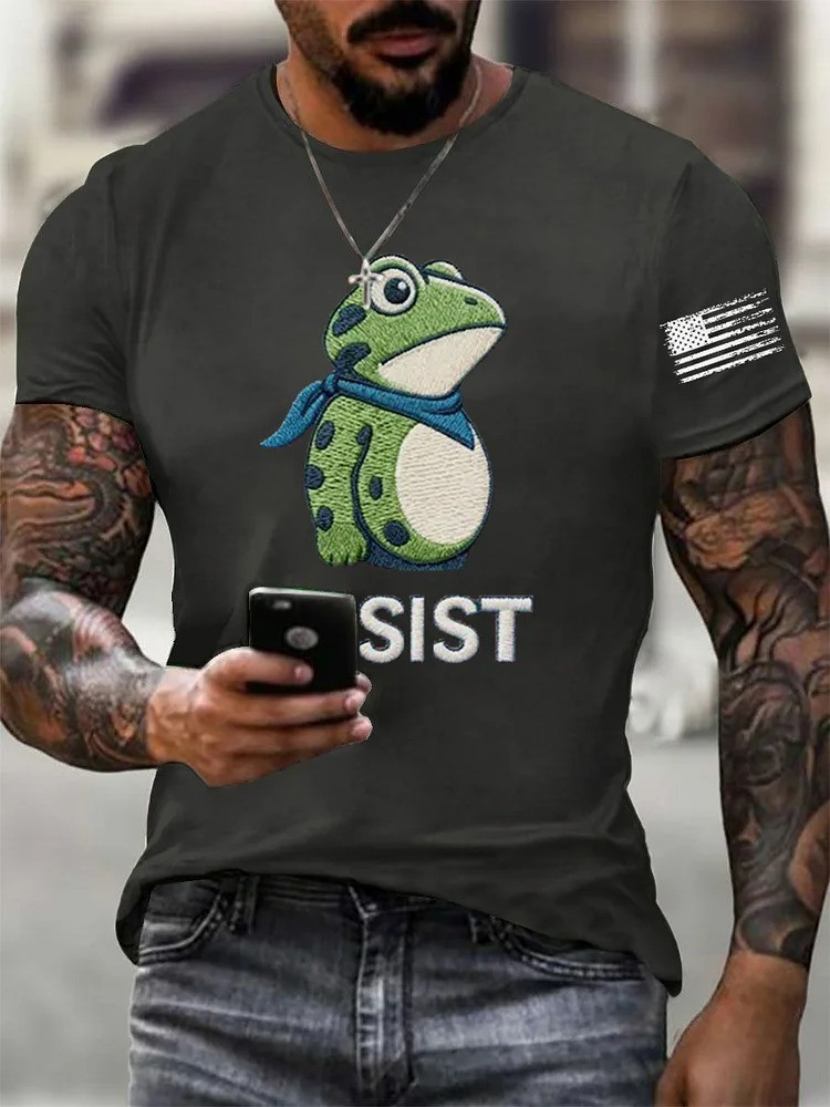 Frog Resist T-Shirt USA Flag Shirt Anti ICE Portland Frog Protest Apparel Gifts For Him