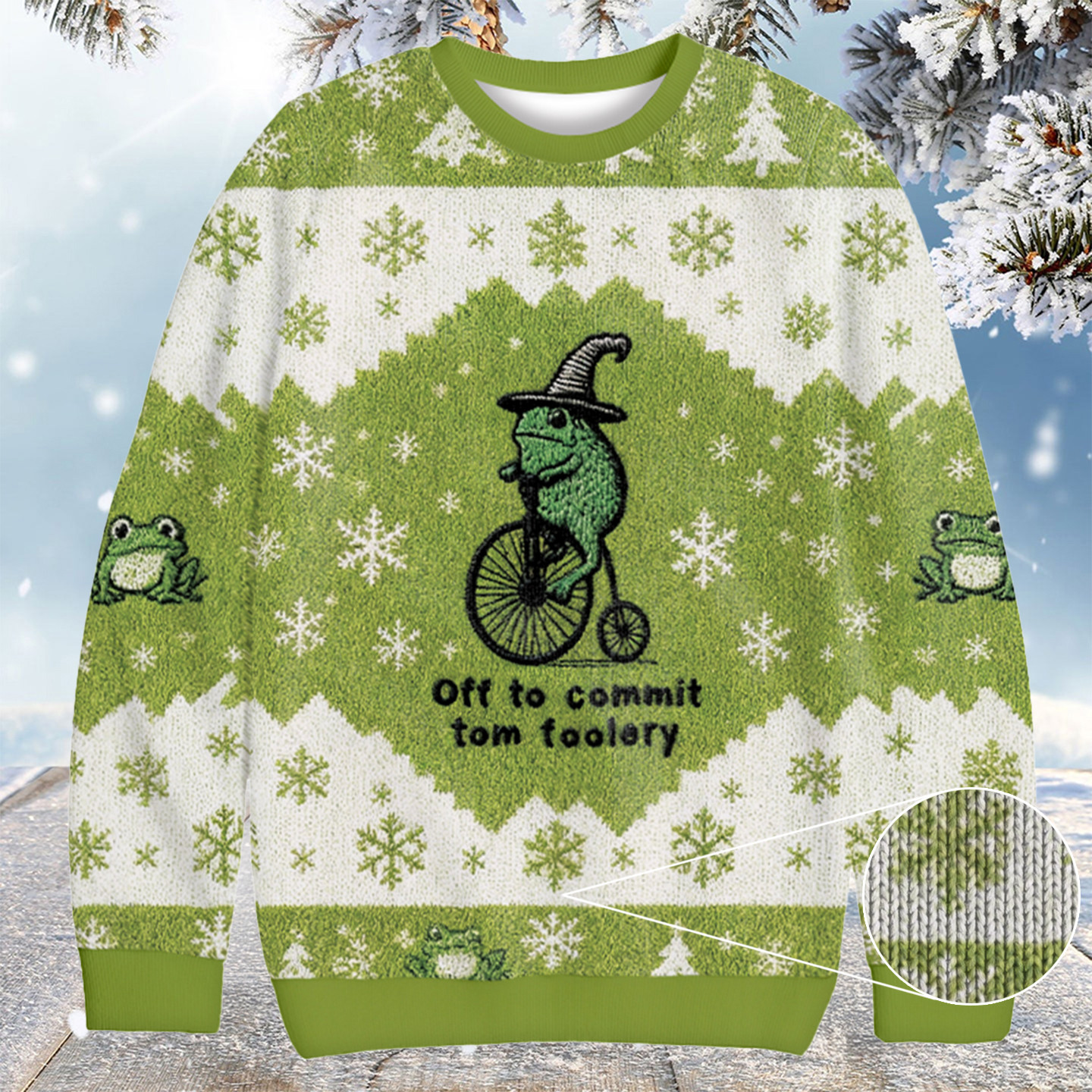 Frog Riding Penny Farthing Christmas Ugly Sweater Corporate Christmas Gifts