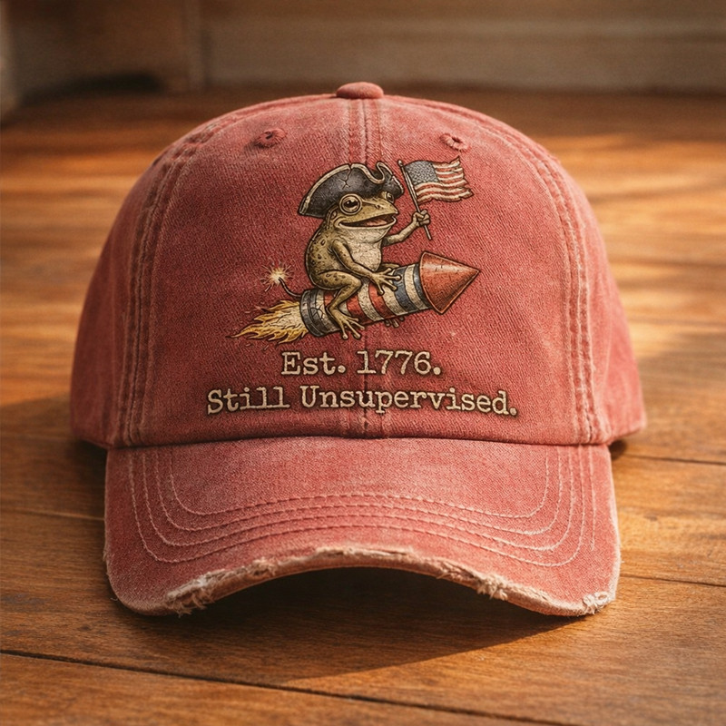 Frog Still Unsupervised Est 1776 Hat Independence Day Baseball Cap 4th Of July Present