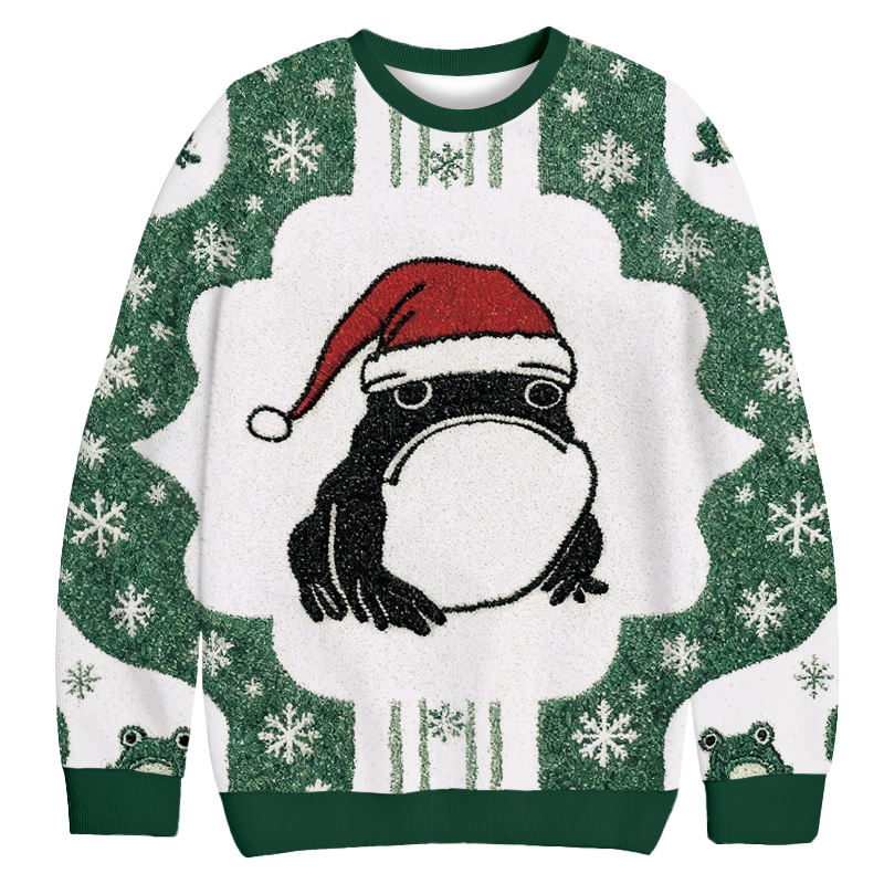 Frog Wearing Santa Hat Green Funny Christmas Ugly Sweatshirt Christmas Cozy Winter Wear Gift Ideas Frog Wearing Santa Hat Green Funny Christmas Ugly Sweatshirt Christmas Cozy Winter Wear Gift Ideas