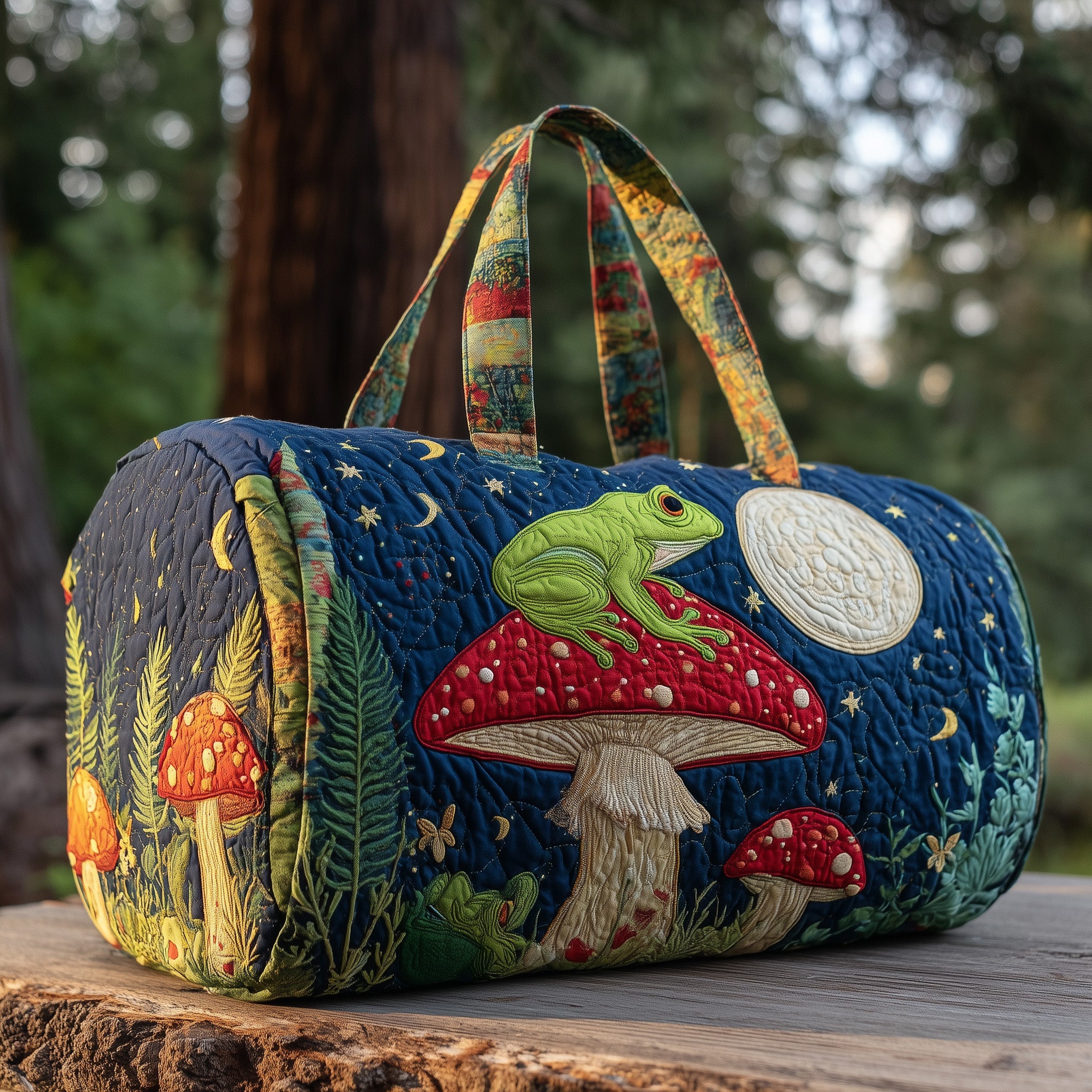 Froggy Heaven Quilted Duffle Bag Mother's Day Gift Idea