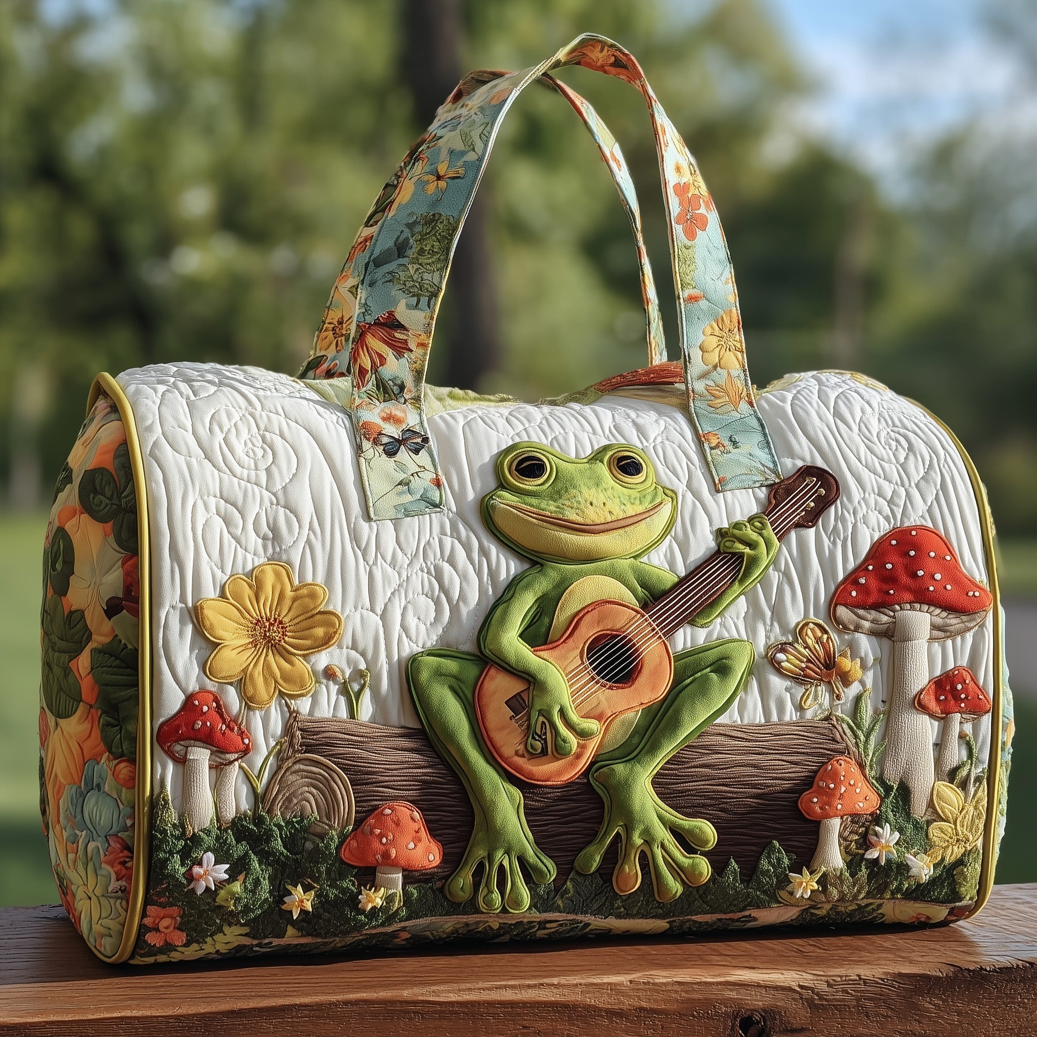Froggy Heaven Quilted Duffle Bag New Year Gift Idea