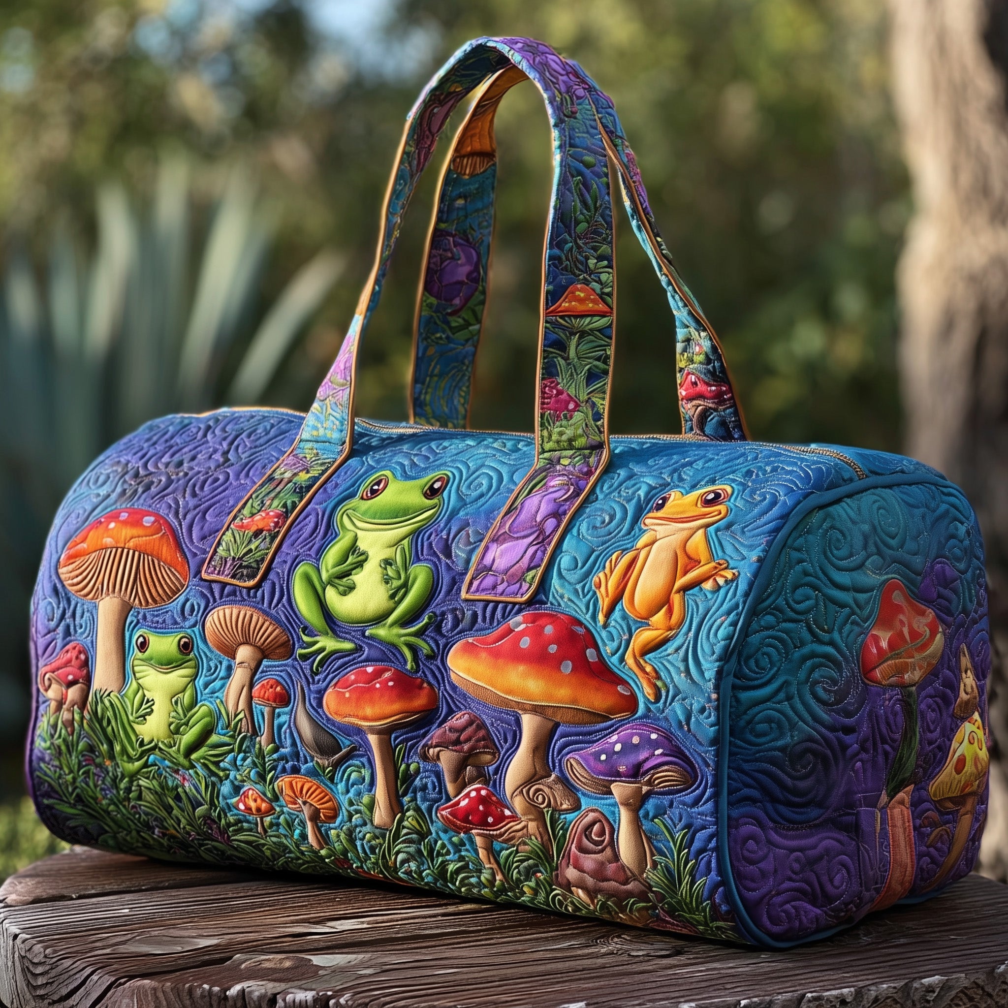 Froggy Heaven Quilted Duffle Bag Thanksgiving Gift Idea