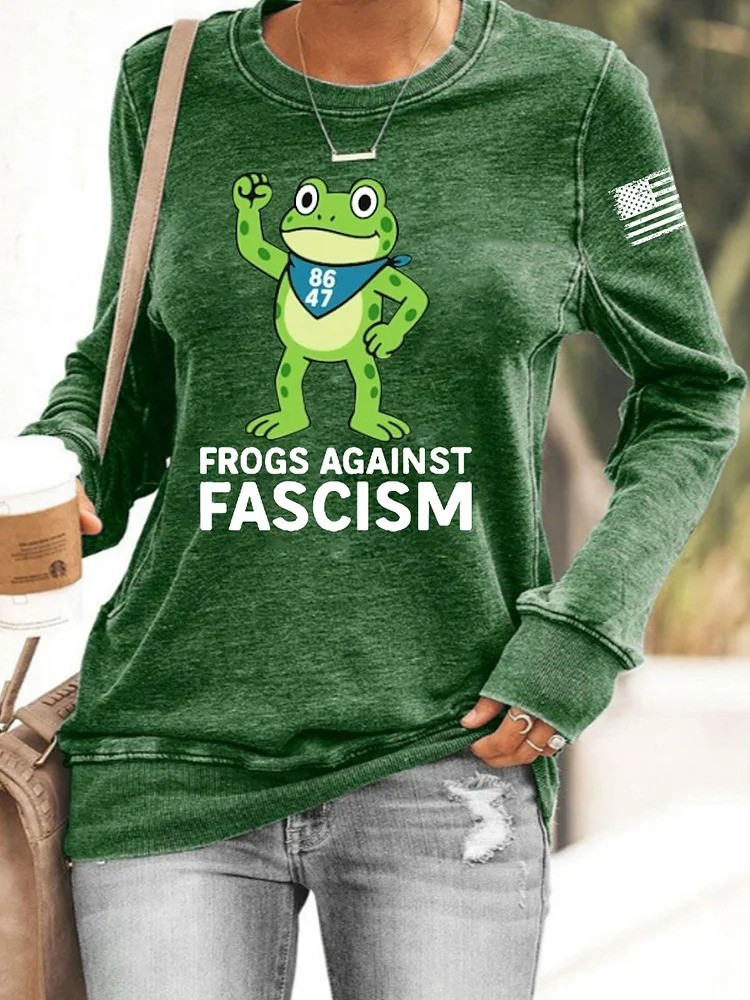 Frogs Against Fascism Sweatshirt 8647 Portland Frog Protest Antifa Merch Gifts
