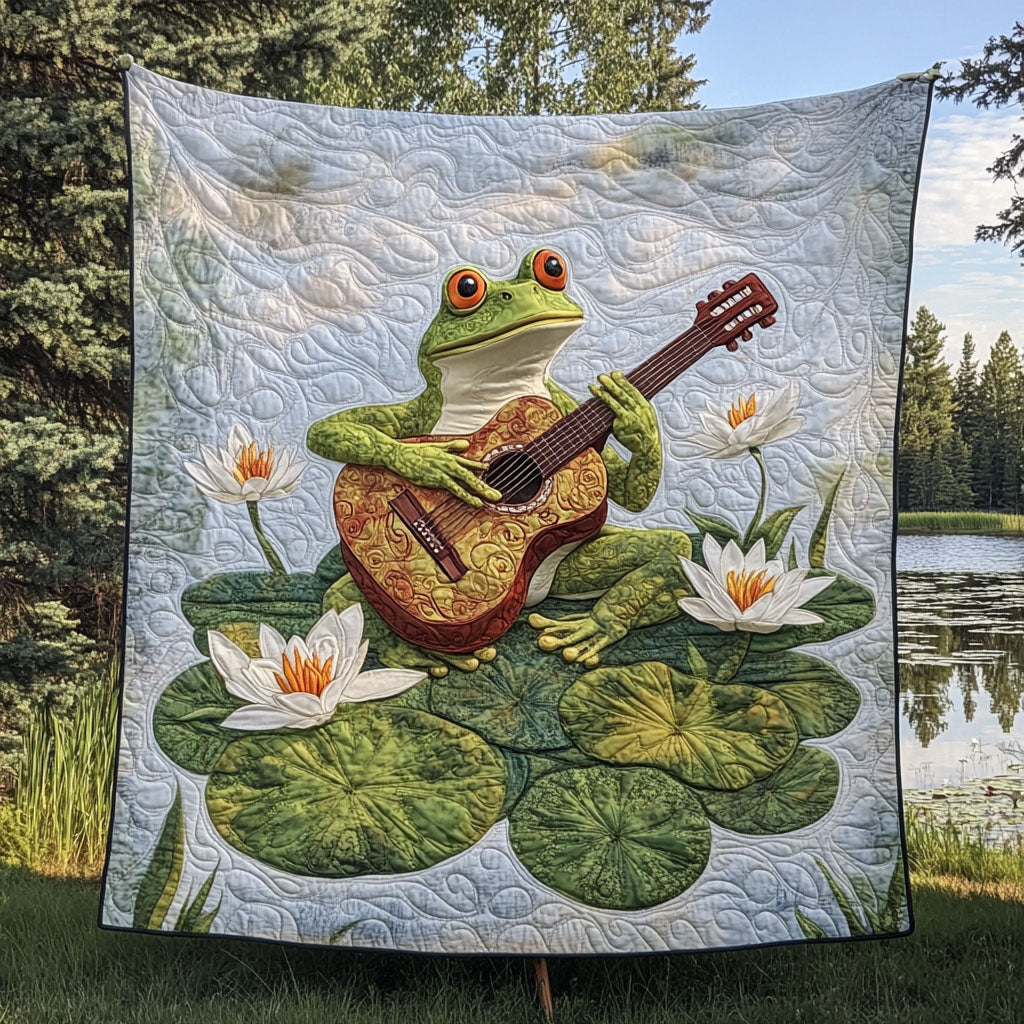 Frogs on Stage Quilted Blanket Sofa Couch Throw Blanket Good Gifts For Elephant Lovers