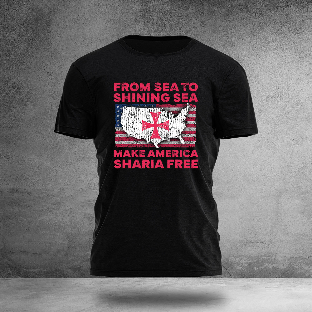 From Sea To Shining Sea T-Shirt American Flag Apparel Unique Gifts Ideas