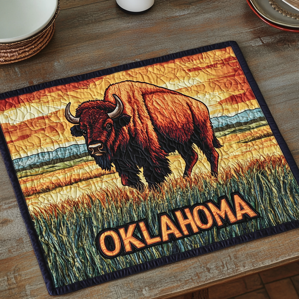 Frontier Dreams Quilted Place Mat Christmas House Decor Lavender Mother's Day Gifts