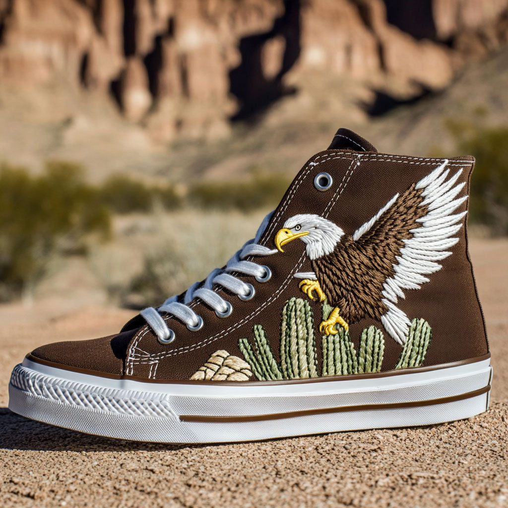 Frontier Flight Canvas High Tops Birthday Merch Gift