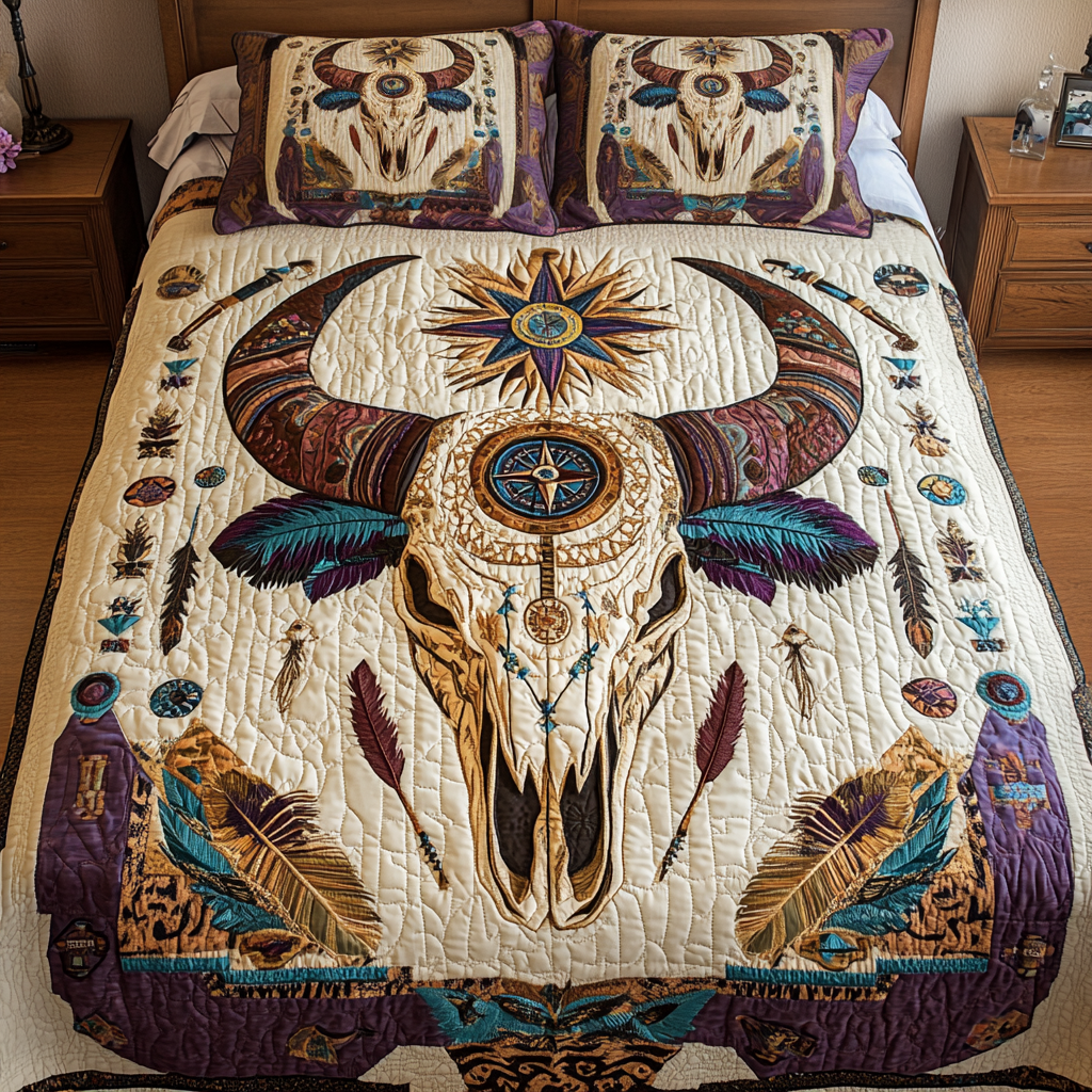 Frontier Nights Quilted Bedding Set Heartwarming Bedding Gift for Loved Ones