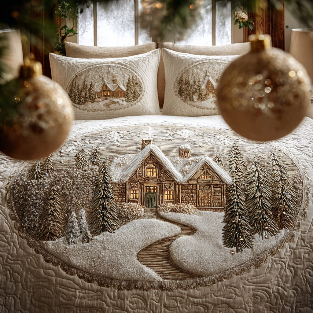 Frost And Pine Quilted Bedding Set Xmas Duvet Sets Christmas Gifts For My Wife
