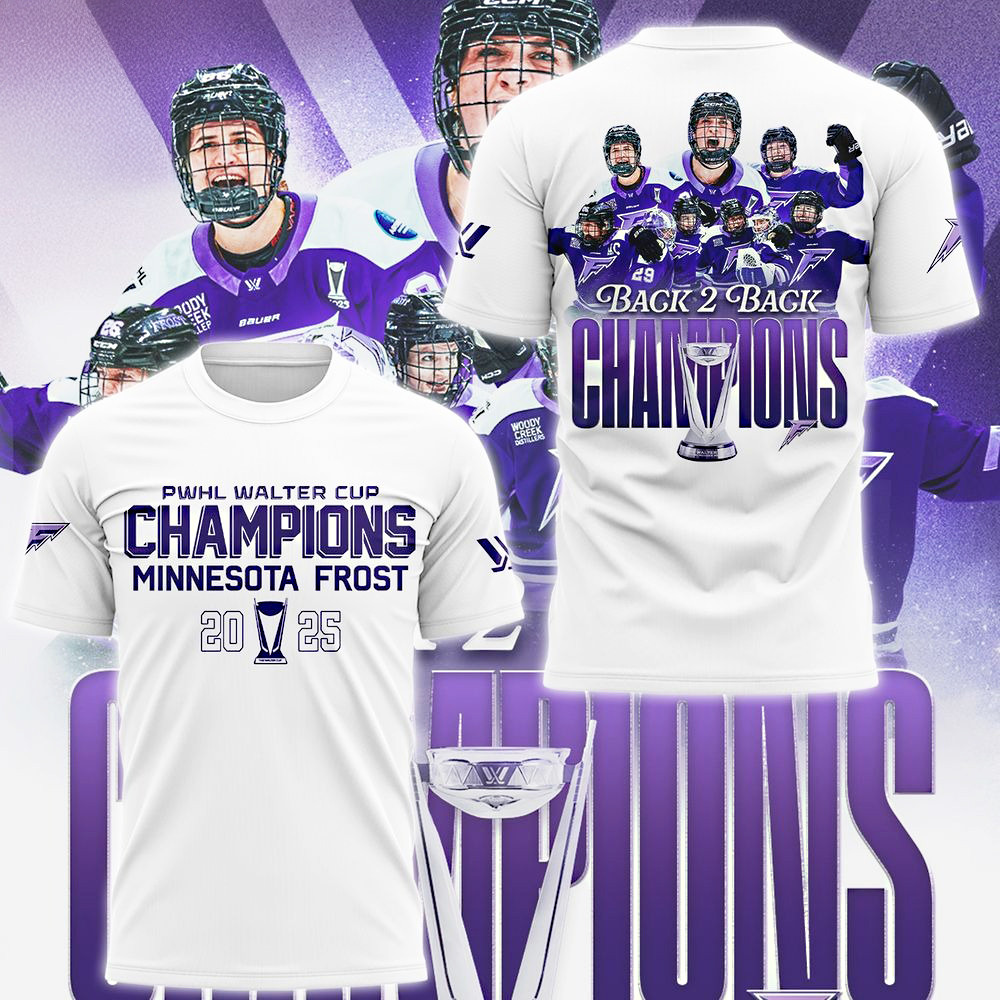 Frost Back-2-Back Champions Walter Cup 2025 T-Shirt Unique Gifts For Hockey Fans