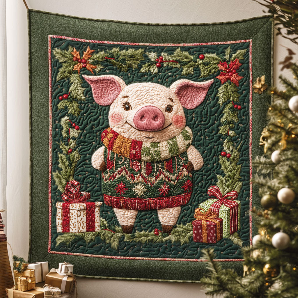 Frost Heart Pig Quilt Premium Quilt Blanket for Family and Guests