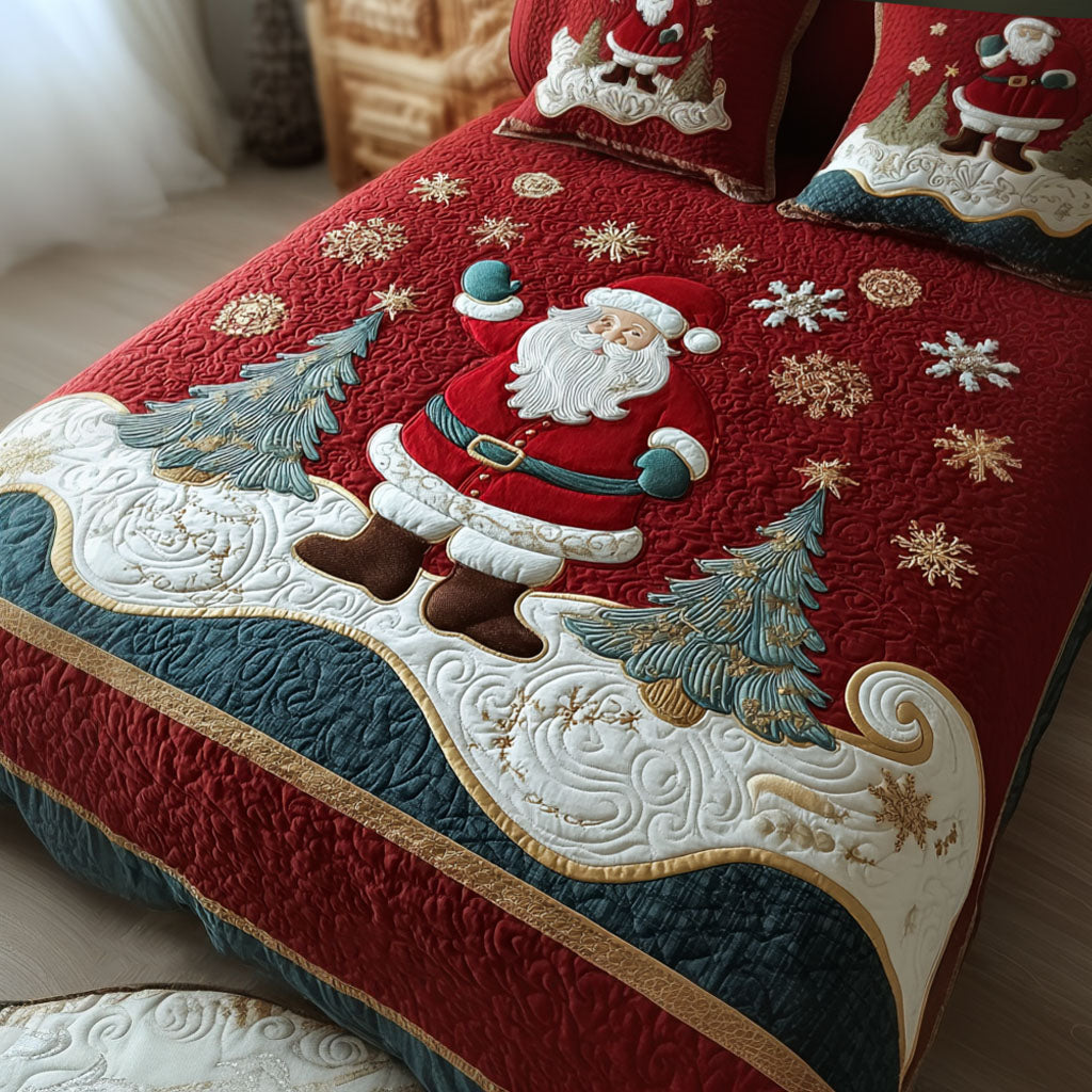 Frost-Kissed Dreams Quilted Bedding Set Xmas Duvet Cover Set Christmas Gift Ideas For Her