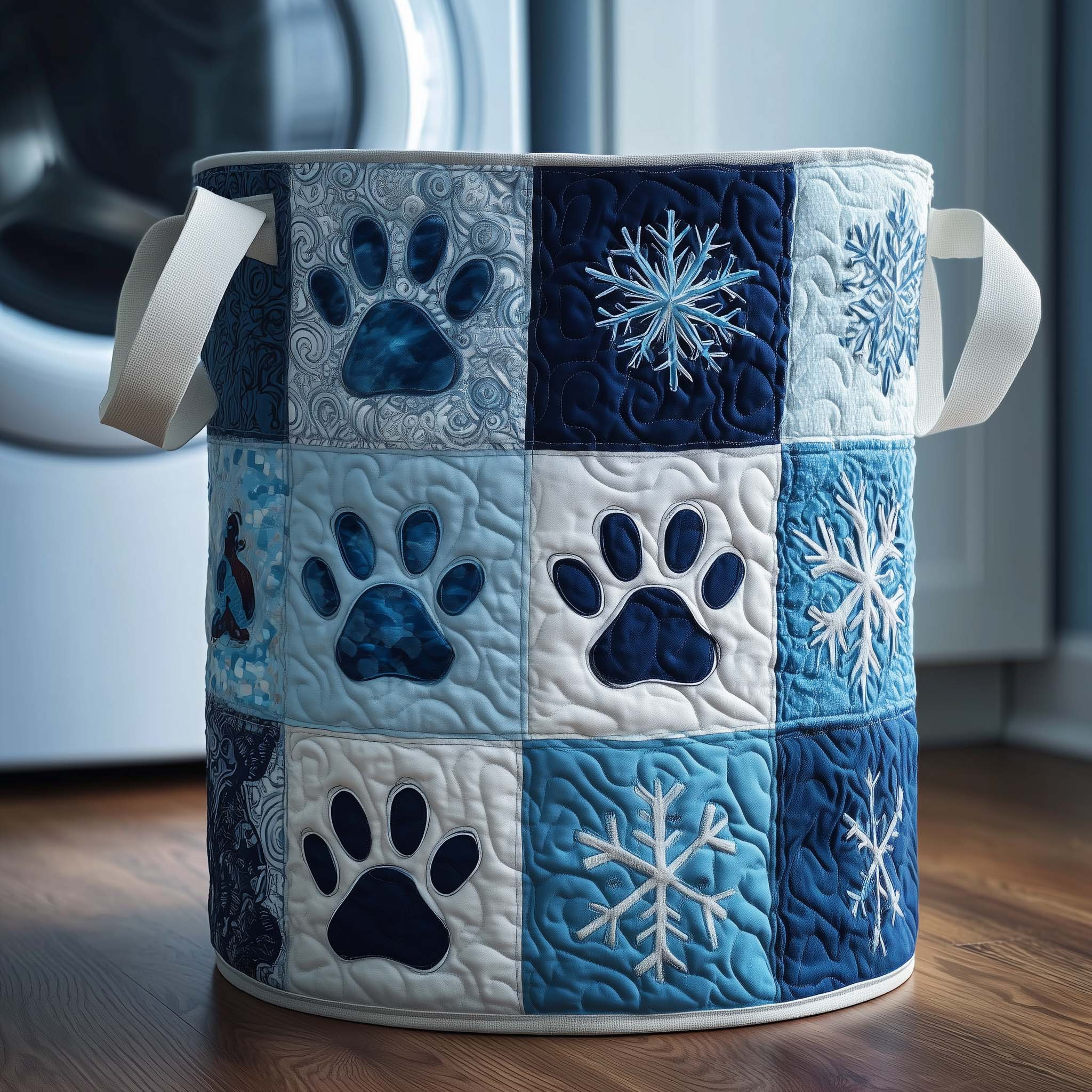 Frost Paws Quilted Laundry Basket Laundry Room Decor Holiday Present For Her