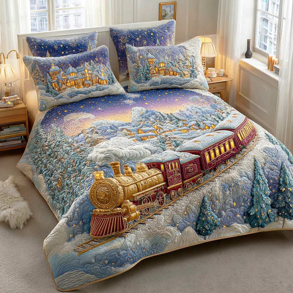 Frost Rail Journey Quilted Bedding Set Best Holiday Duvet Covers Good Christmas Gifts