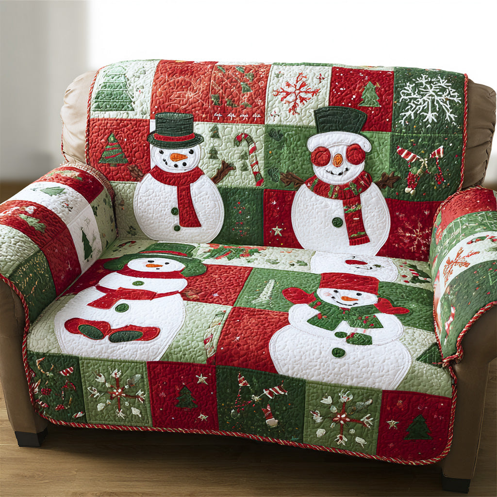 Frost Star Holiday Quilted Sofa Cover Holiday Living Room Decor Gifts For Grandma