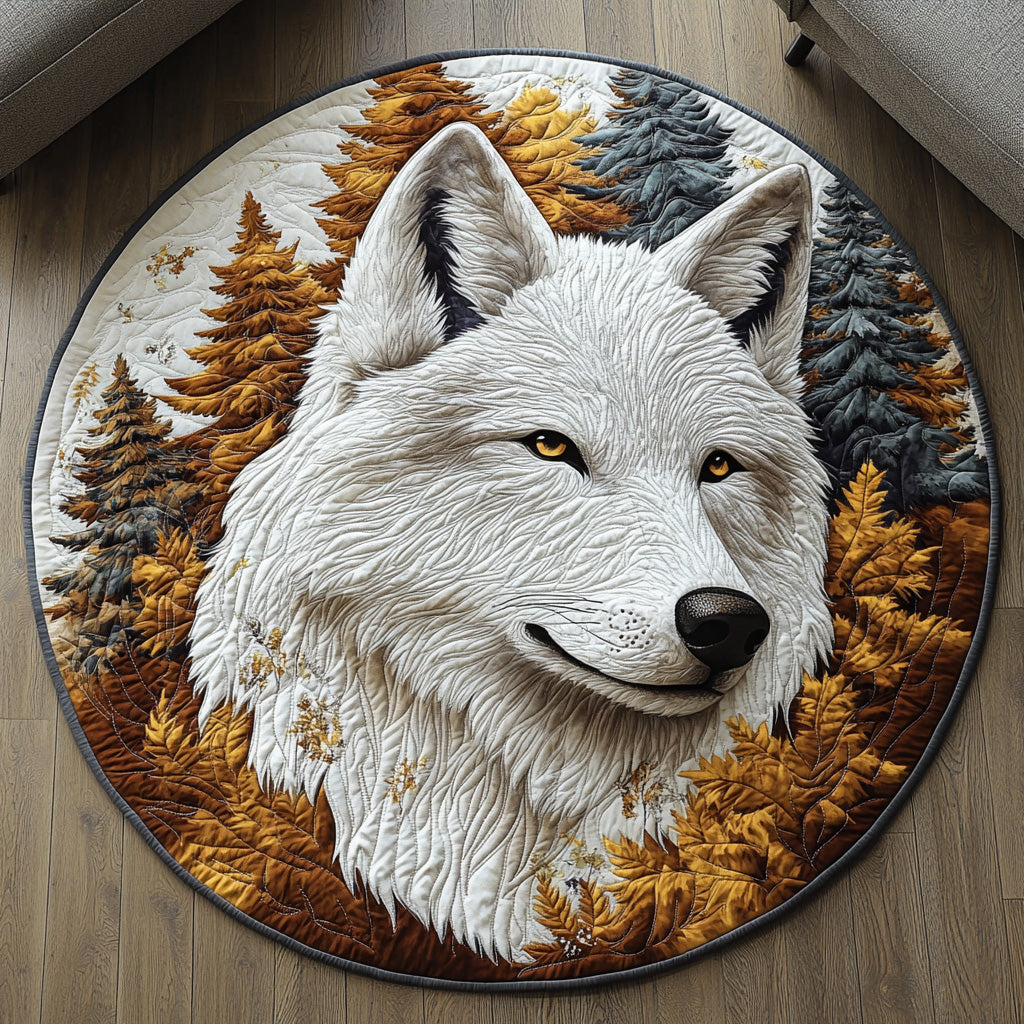 Frost Wolf Quilted Round Mat Home Entrance Decor Ideas Christmas Gift Ideas For Boyfriend