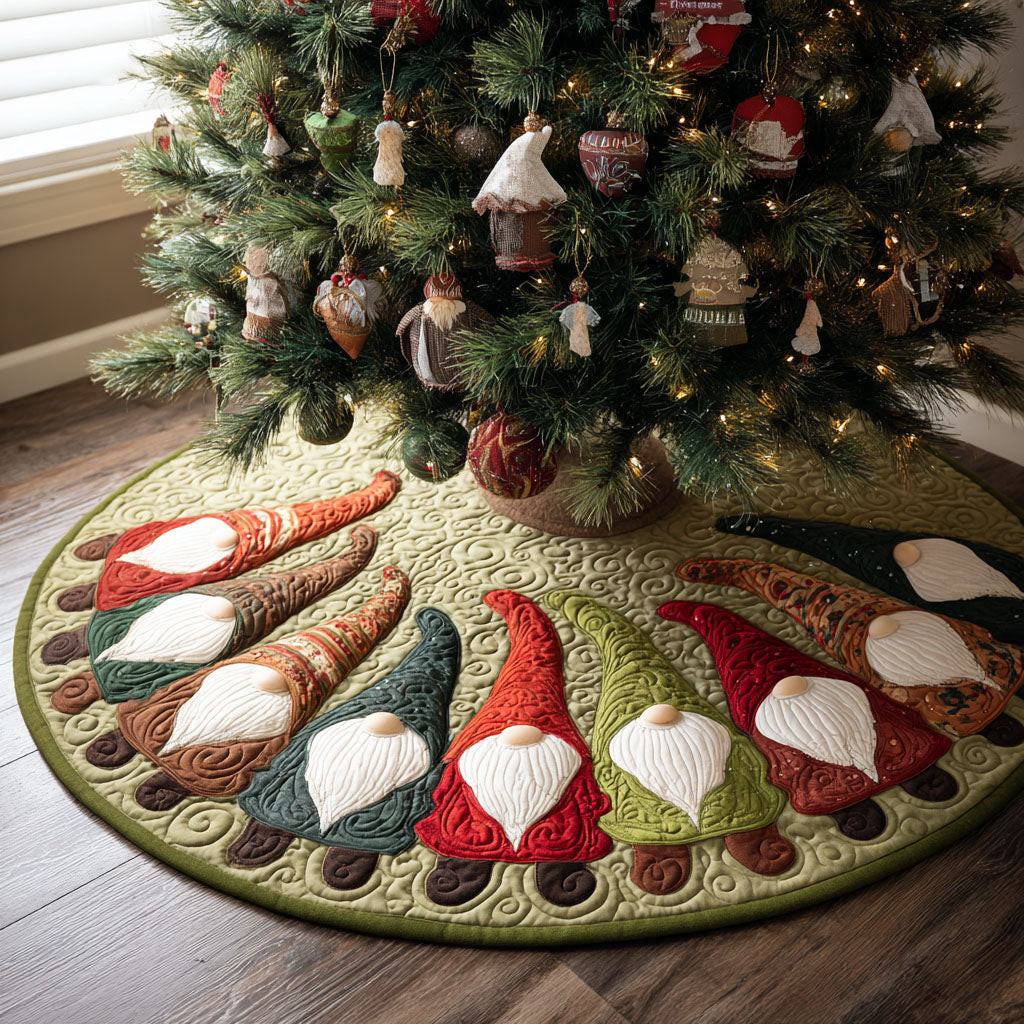 Frostbeard Christmas Quilted Tree Skirt Christmas Decorations Gnome Lover Presents