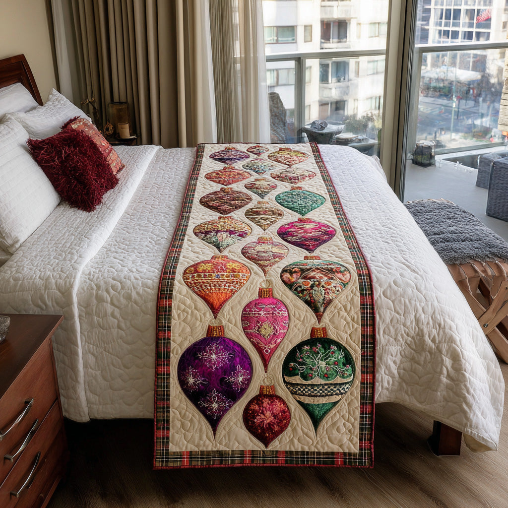 Frosted Charm Quilted Bed Runner Christmas Bedroom Decor Best Christmas Gifts 2025