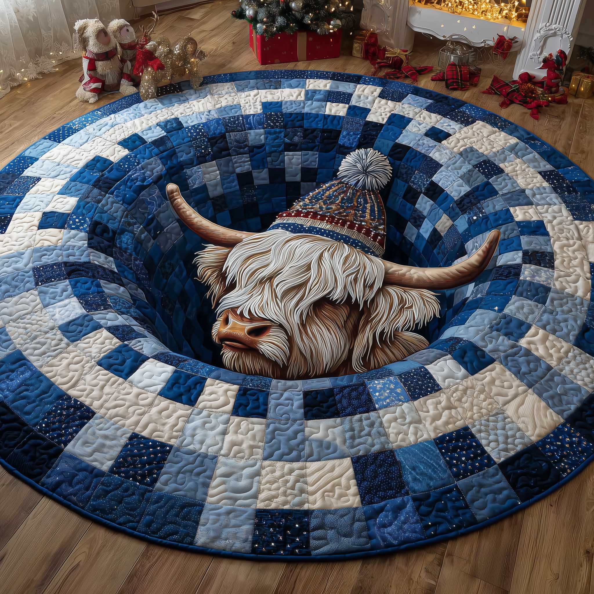 Frosted Homestead Quilted Round Mat Perfect Quilted Round Mat for Any Floor Surface