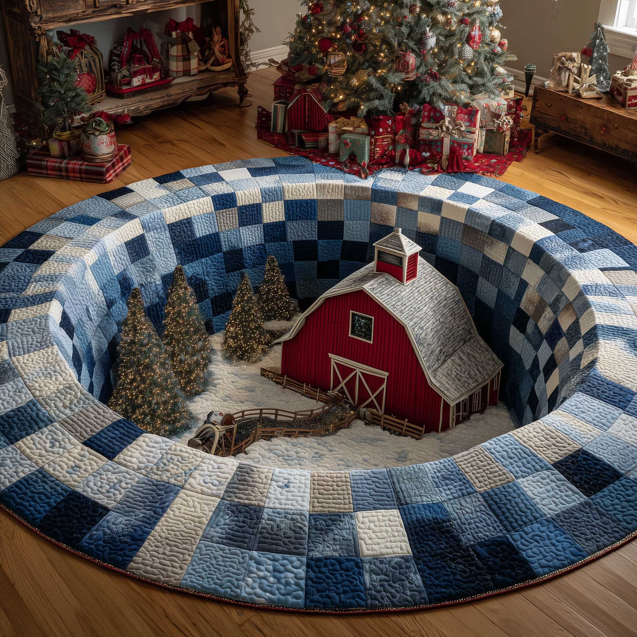 Frosted Homestead Quilted Round Mat Perfect Quilted Round Mat for Any Floor Surface