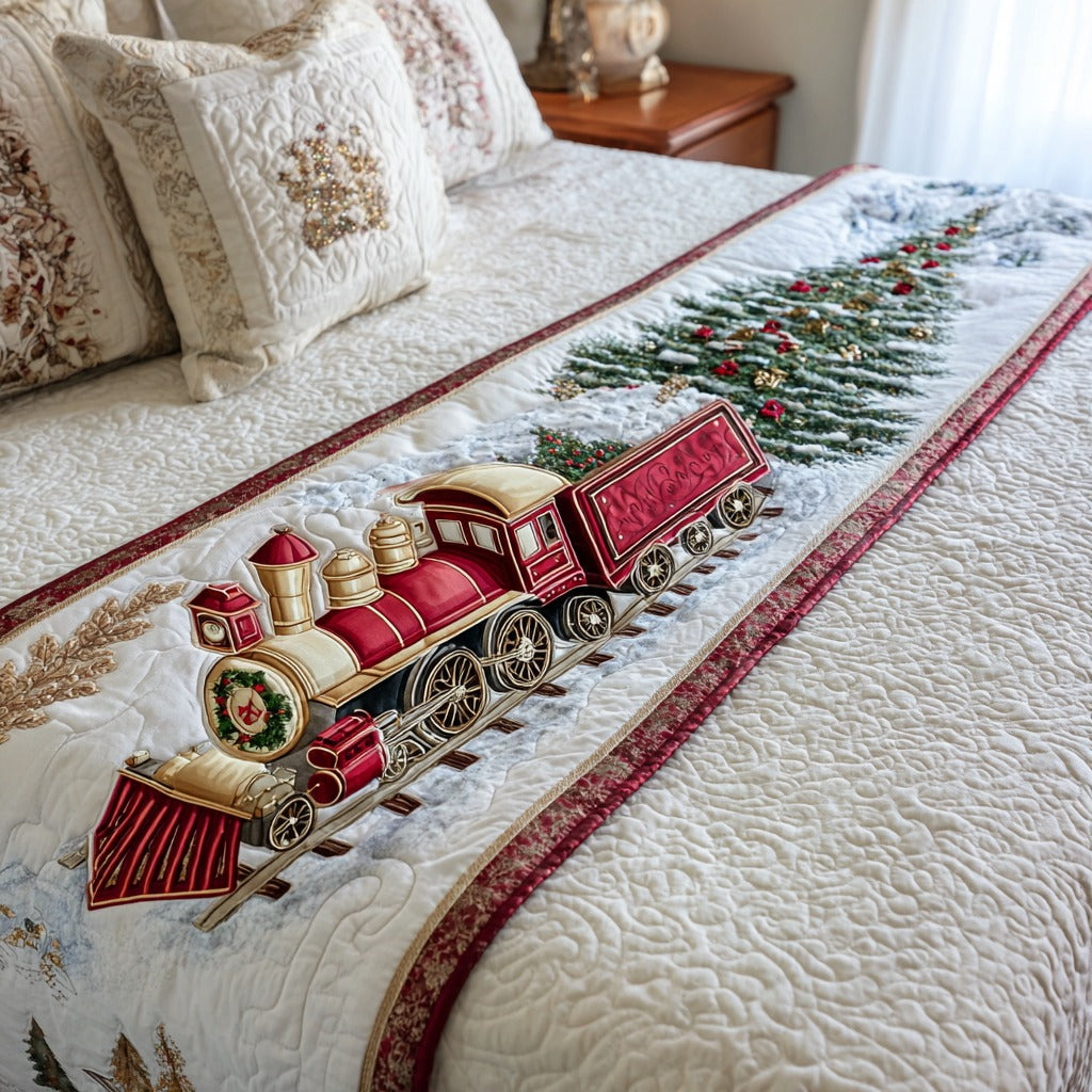 Frosted Journey Quilted Bed Runner Holiday Bedroom Ideas Xmas Gift Ideas