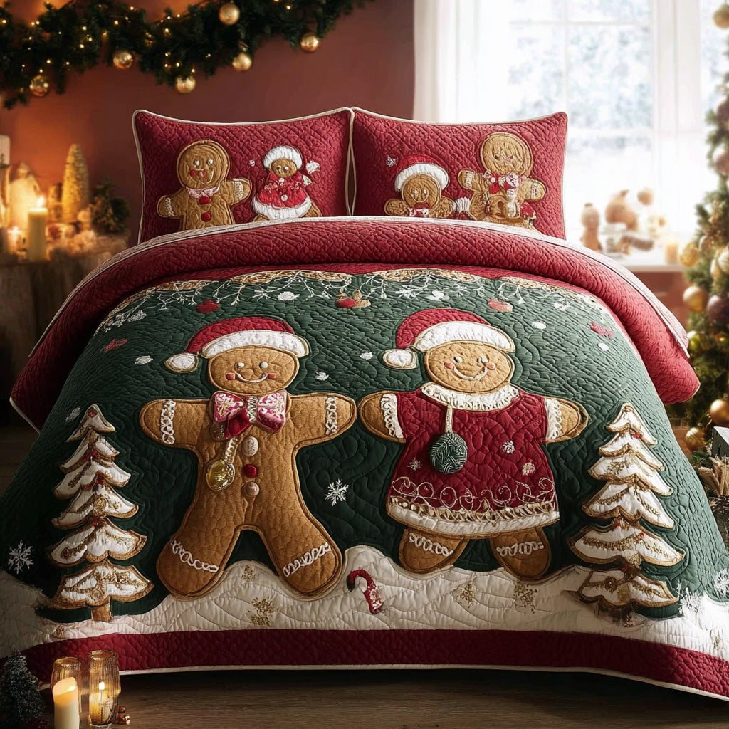 Frosted Joy Quilted Bedding Set Holiday Season Duvet Cover Set Nice Family Christmas Gifts
