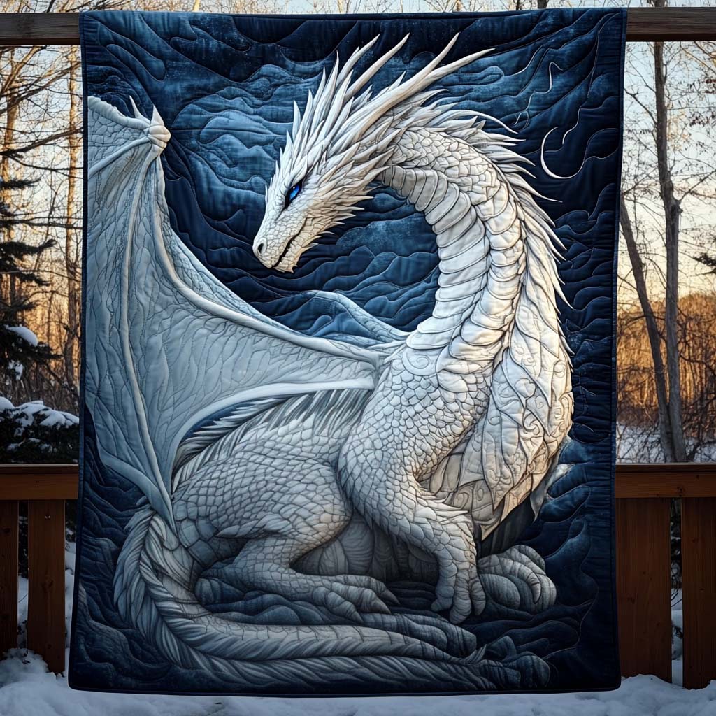 Frosted Majesty Quilted Blanket Dragon Gifts For Her