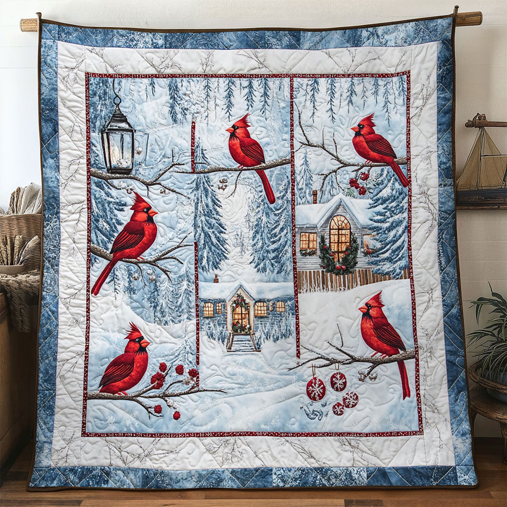 Frosted Pine Cardinal Quilt Blanket Cardinal Blankets Christmas Gifts For Grandparents