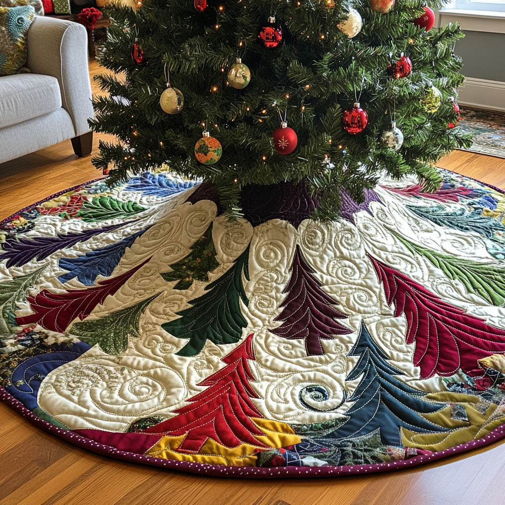 Frosted Tree Serenade Quilted Christmas Tree Skirt Christmas Hearth And Home Decor Cozy Holiday Home Decor