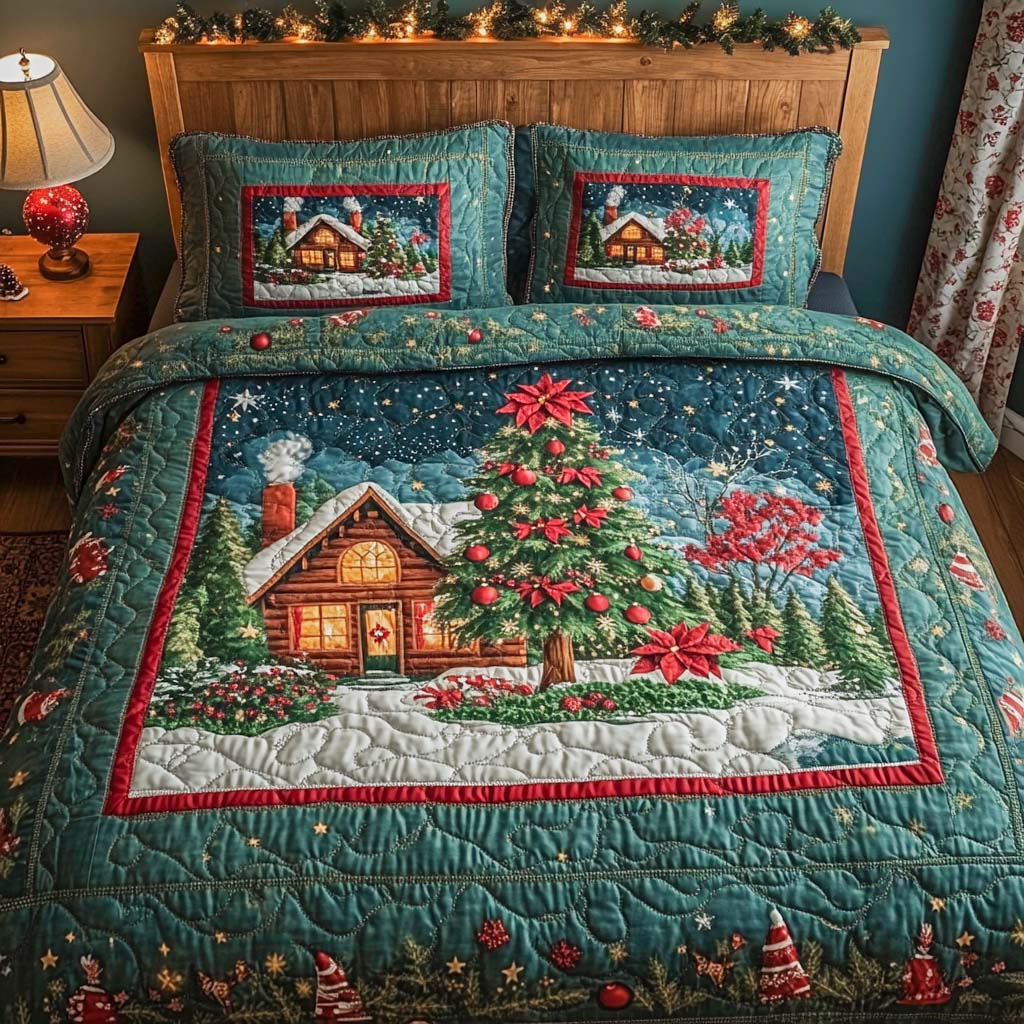 Frosted Window Glow Quilted Bedding Set Bedroom Decorations Christian Birthday Presents