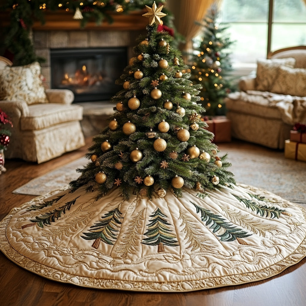 Frostfall Forest Dreams Christmas Quilted Tree Skirt Christmas Tree Decor Best Gifts For Xmas