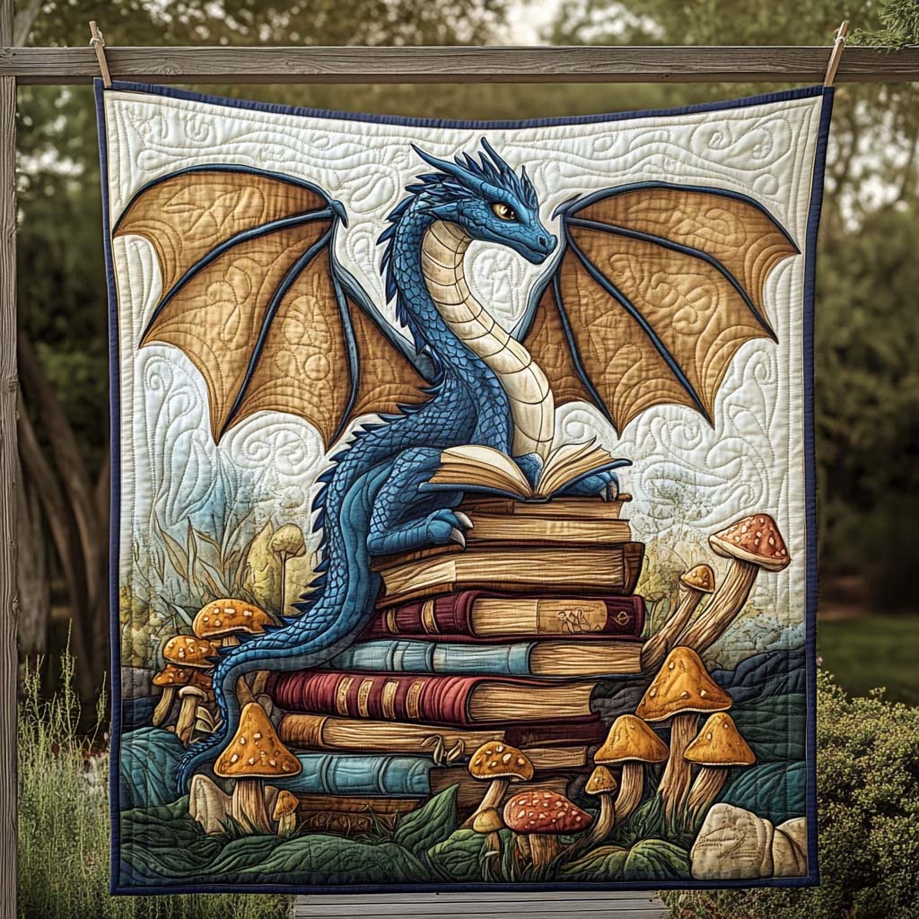Frostfang Chill Quilted Blanket Gift For Dragon Lover