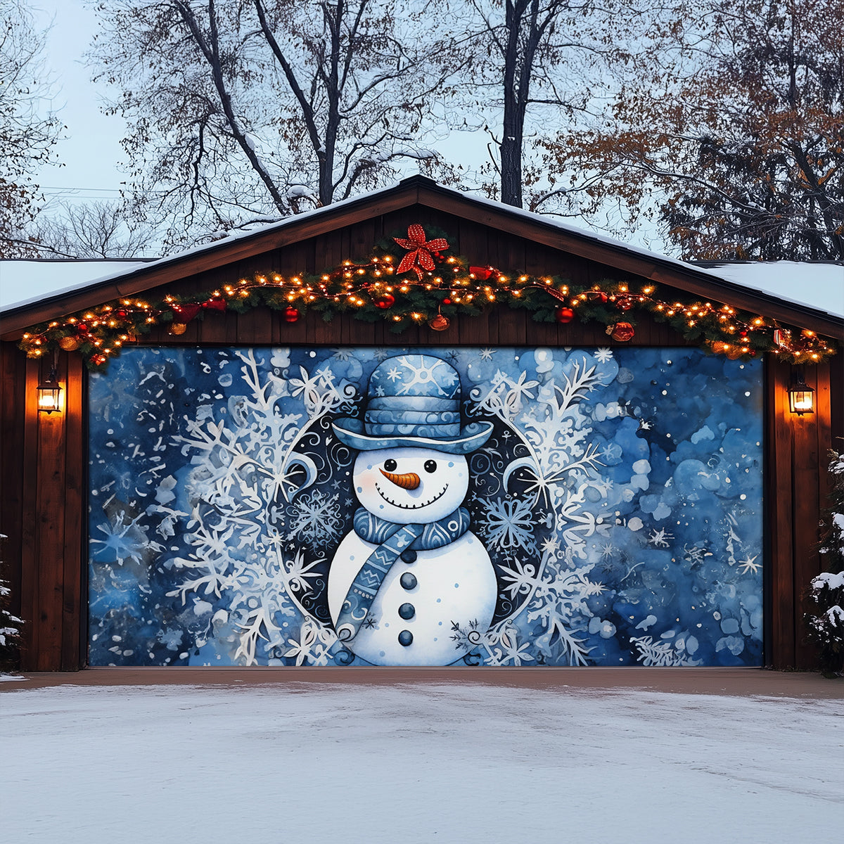 Frosty Cheer Christmas Garage Door Banner Outside Christmas Decorations Snowman Xmas Gifts