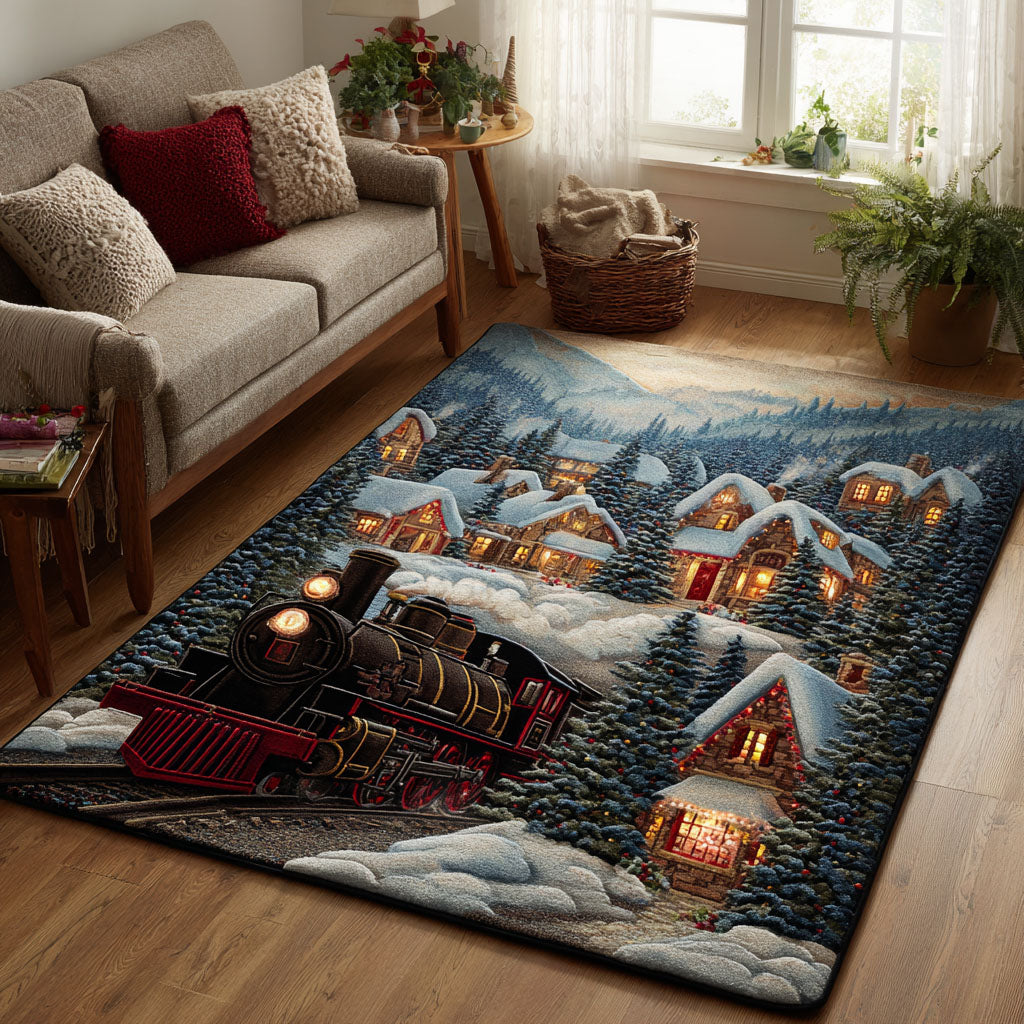 Frosty Express Area Rug Christmas Kitchen Decor Xmas Gifts For Mother In Law