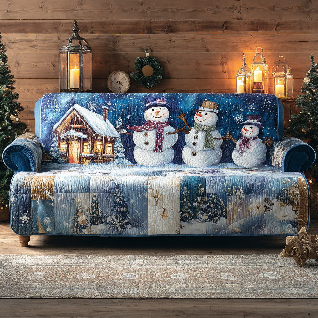 Frosty Family Quilted Sofa Cover Santa Sofa Cover Christmas Ideas Present For Men