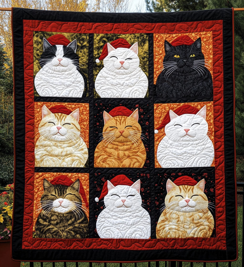 Frosty Feline Quilted Blanket Cute Blankets For Her