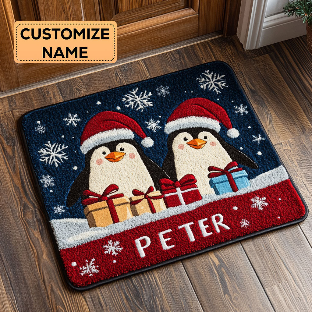 Frosty Friends Custom Personalized Doormat Best Gift For Friends and Family on Christmas Day