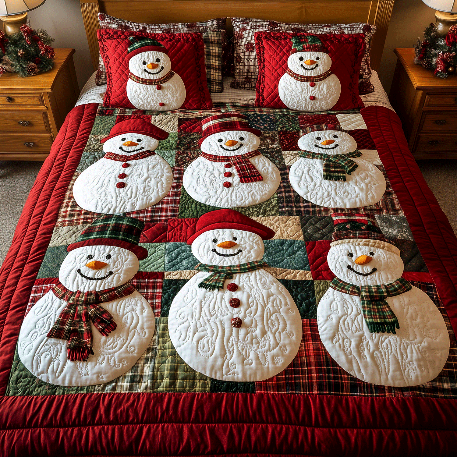Frosty Friends Quilted Bedding Set Best Duvet Covers Romantic Christmas Gifts For Wife