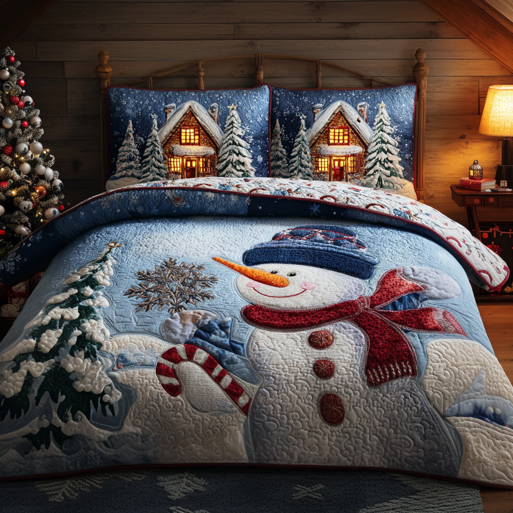 Frosty Glow Quilted Bedding Set Holiday Duvet Sets Ideas For Christmas Family Gifts