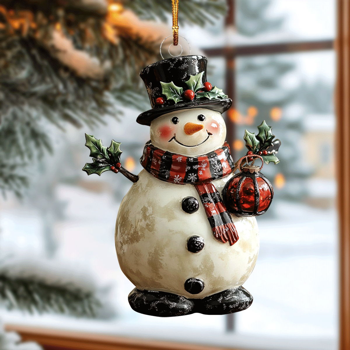 Frosty Holiday Cheer Mica Ornament