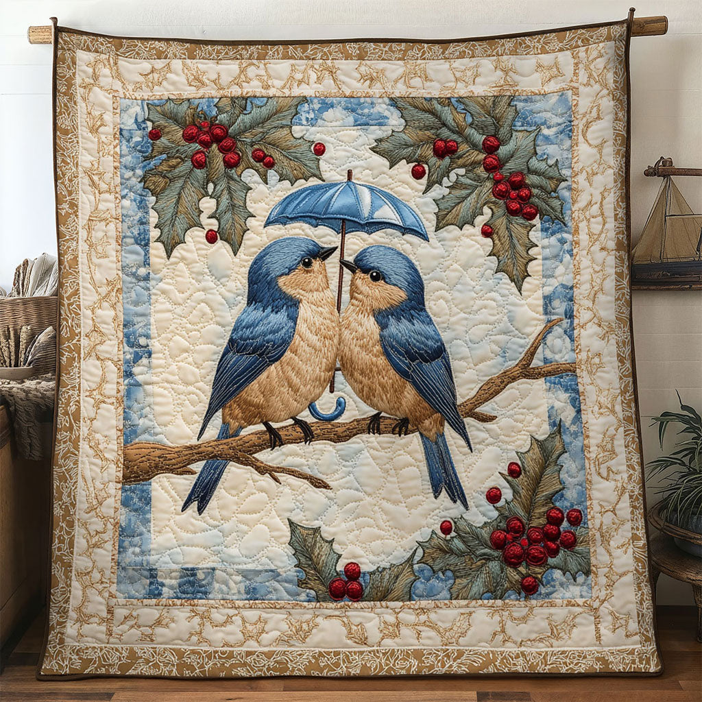 Frosty Love Bluebird Quilt Practical Quilt Blanket Gift for Comfort and Style