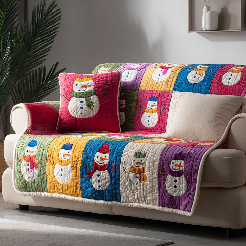 Frosty Parade Quilted Sofa Cover Holiday Couch Covers Gift Ideas For Mom