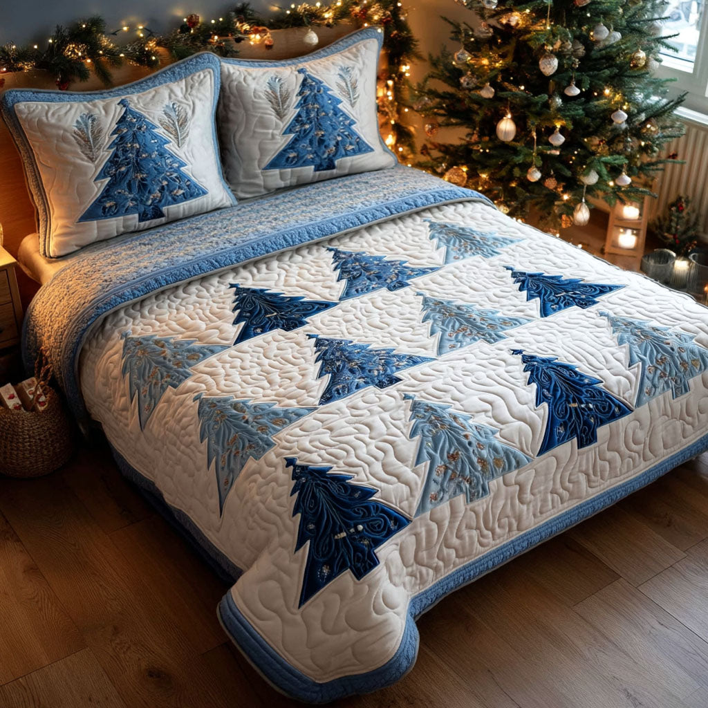 Frosty Pines Quilted Bedding Set Comfortable Microfiber Bedding Set for Everyday Use