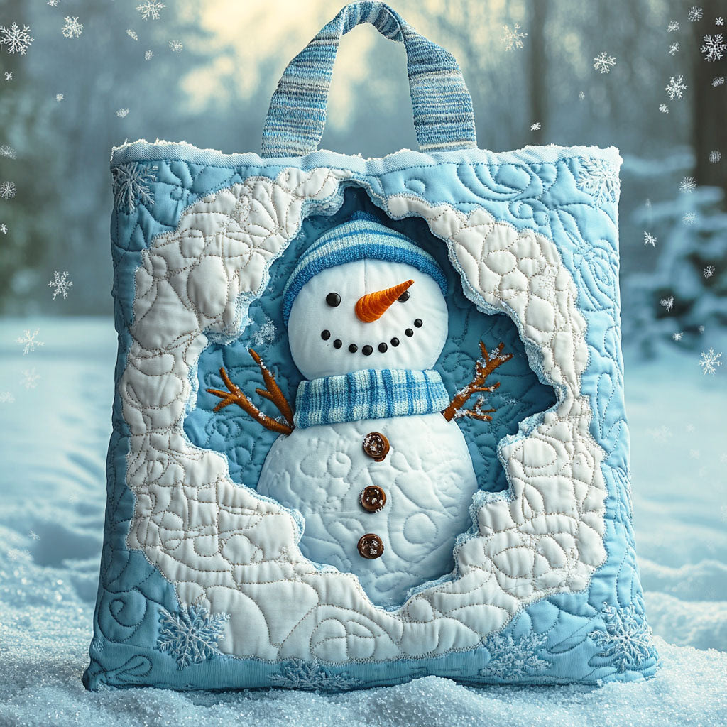 Frosty Snowman Glow Quilted Tote Bag Christmas Ideas For Women
